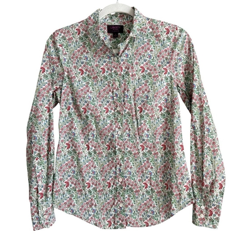 J.Crew Liberty London Edna Floral Shirt Cottagecore Ditsy Botanical Cotton Top 4